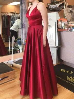 Faviana Tie Back Red Gown